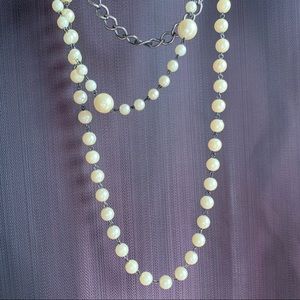 Faux Pearl and Chain layer necklace